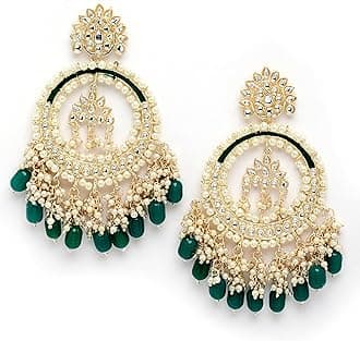 Latest Stylish Traditional Kundan Chandbali Earrings for Women and Girls