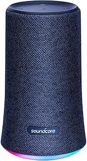 Soundcore Flare Wireless Speaker by Anker, Waterproof Party Speaker with 360° Sound, Enhanced Bass & Ambient LED Light, IP67 Waterproof and 12-Hour Battery Life-Blue