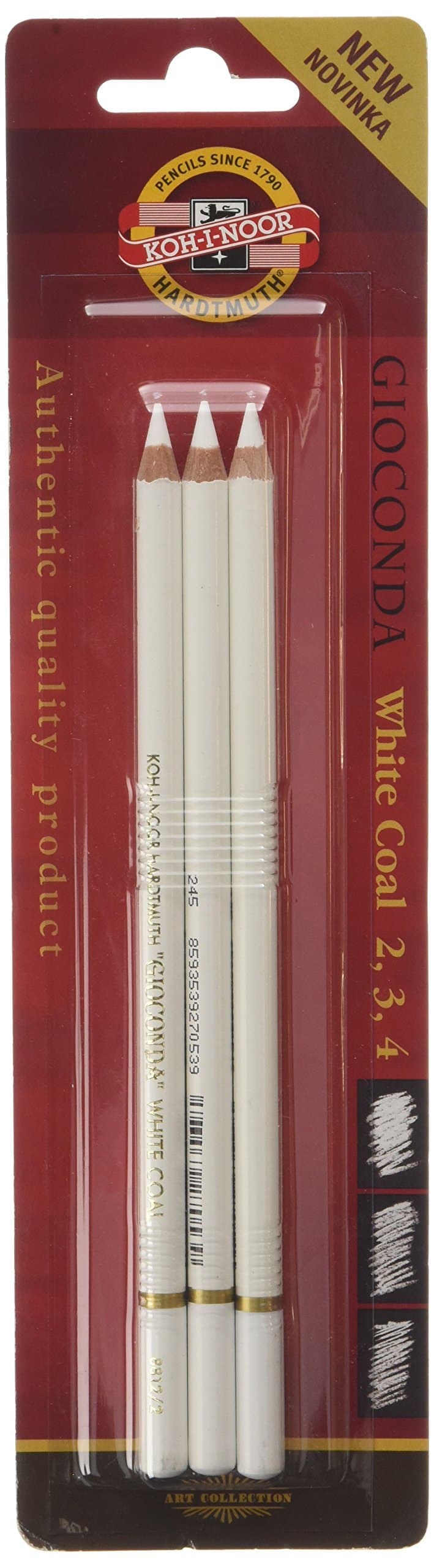 KOH-I-NOOR White Coal Pencils (Pack of 3)
