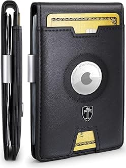TRAVANDO AirTag* Wallet Mens Wallet with Money Clip Air Tag Wallet Card Holder RFID Blocking Bifold Gifts for Men