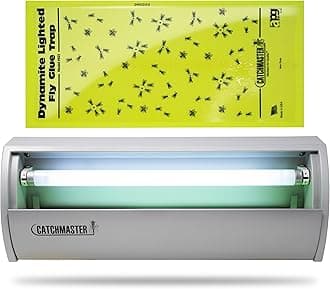 Catchmaster Pro Series Flying Insect Light Trap, Electric UV Light Fly Trap, Silent Adhesive Glue Board, Mosquito Gnat Killer Indoor, UV Lamp Bug Catcher, Pest Control for Home & Garage