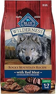 Wilderness Rocky Mountain Recipe High-Protein Adult Dry Dog Food, Made in the USA with Natural Ingredients Plus Wholesome Grains, Red Meat, 28-lb. Bag