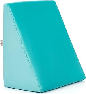 FOVERA Wedge Cushion | 2 Years Warranty | Wedge Pillows for Bed, Orthopedic Memory Foam Back Support for Bed | for Acid Reflux, Snoring, GERD, Leg Elevation (Aqua Green, 18L x 17.5W x 11H Inch)