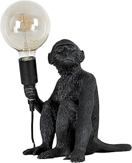 MiniSun | Modern Black Painted Monkey Design Table Lamp | Table Lamps & Home Improvements Essential