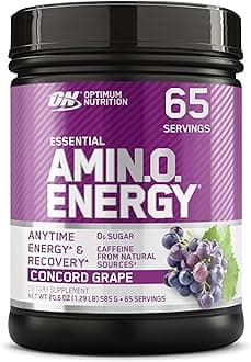 Amino Energy - Pre Workout with Green Tea, BCAA, Amino Acids, Keto Friendly, Green Coffee Extract, Energy Powder - Concord Grape, 65 Servings (Packaging May Vary)