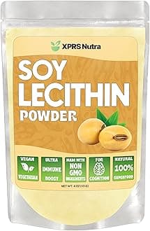 XPRS Nutra Soy Lecithin Powder Food Grade Fat Emulsifier - Suitable for Cooking, Baking and More - Vegan Friendly Soy Lecithin Powder Cooking Aid (4 Ounce)
