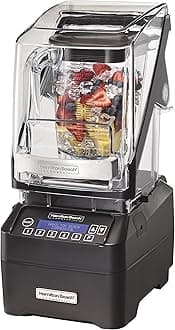 Hamilton Beach Commercial The Eclipse Blender, 64 oz./2L, 3 hp, Quiet Blend Technology, 120 Volt, 18.5" Height, 8.5" Width, 10.75" Length, (HBH755)
