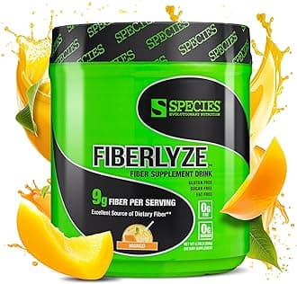 - Species Nutrition Fiberlyze Fiber Supplement, Psyllium Based Soluble & Insoluble Fiber Powder for Healthy Colon, Digestive Functions (Mango, 30 Servings)