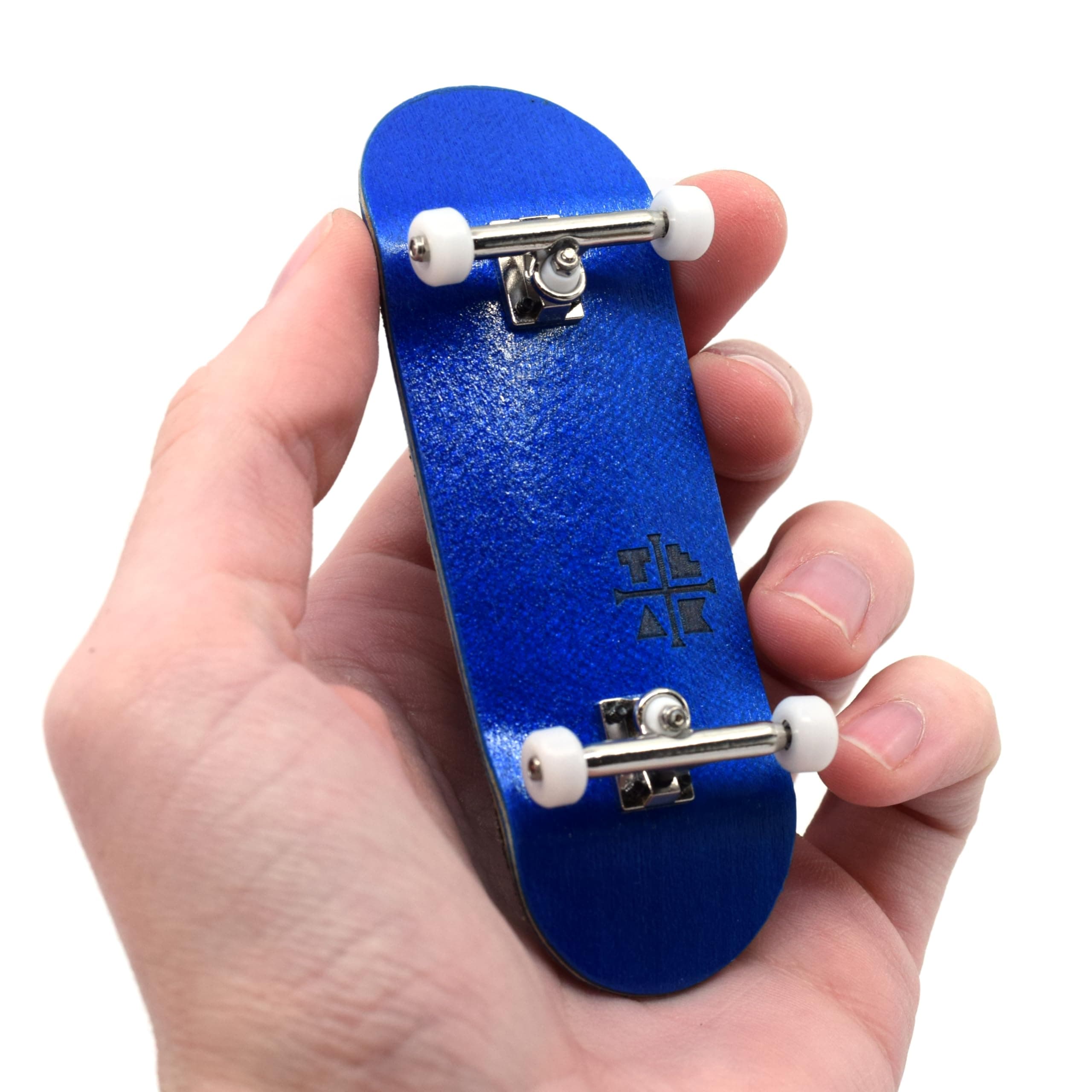 Teak Tuning 32mm Pro Fingerboard Complete - Fully Assembled with Pro Level Components - Pro Shaped Wooden Deck (32x97mm), UltraSpin Bearing Wheels, Prodigy Gen2 Trucks - Blue Blizzard