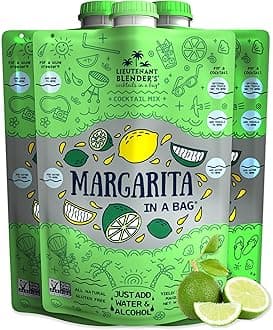 Lt. Blender's Margarita in a Bag - Margarita Mix - Each Bag Makes 1/2 Gallon of Frozen Margaritas – Non-GMO Cocktail Mix - No Blender Needed – Add Liquor, Wine or as a Mocktail (Pack of 3)