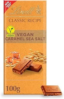 Lindt CLASSIC RECIPE Salted Caramel Vegan Chocolate Bar, 100g – Smooth Vegan Salted Caramel Chocolate
