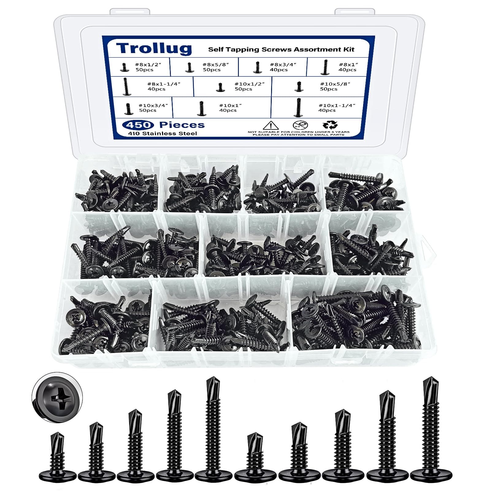 450PCS Self Tapping Screws