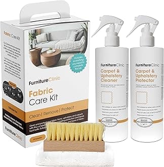 Fabric Care Kit | Includes: 500ml Cleaner, 500ml Protector, Microfibre Cloth & Cleaning Brush for Use on Clothing, Carpet, Upholstery | Works on All Fabric Types