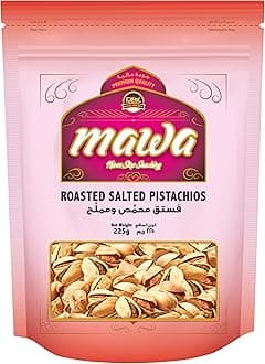 Mawa Dry Roasted Salted Pistachios 225g | Premium Pistachio Nuts with Shell | Dry Fruits Nuts & Seeds variety from Mawa | Crunchy Dry Fruits | No added oil or Preservatives |Resealable Pouch 225g
