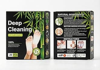 Deep Cleansing Foot Patch, Natural Bamboo Vinegar Ginger Powder Foot Pad for Foot Care, Adhesive Sheets for Relaxation, Pain Relief and Remove Dampness (GINGER, PACK OF 20)