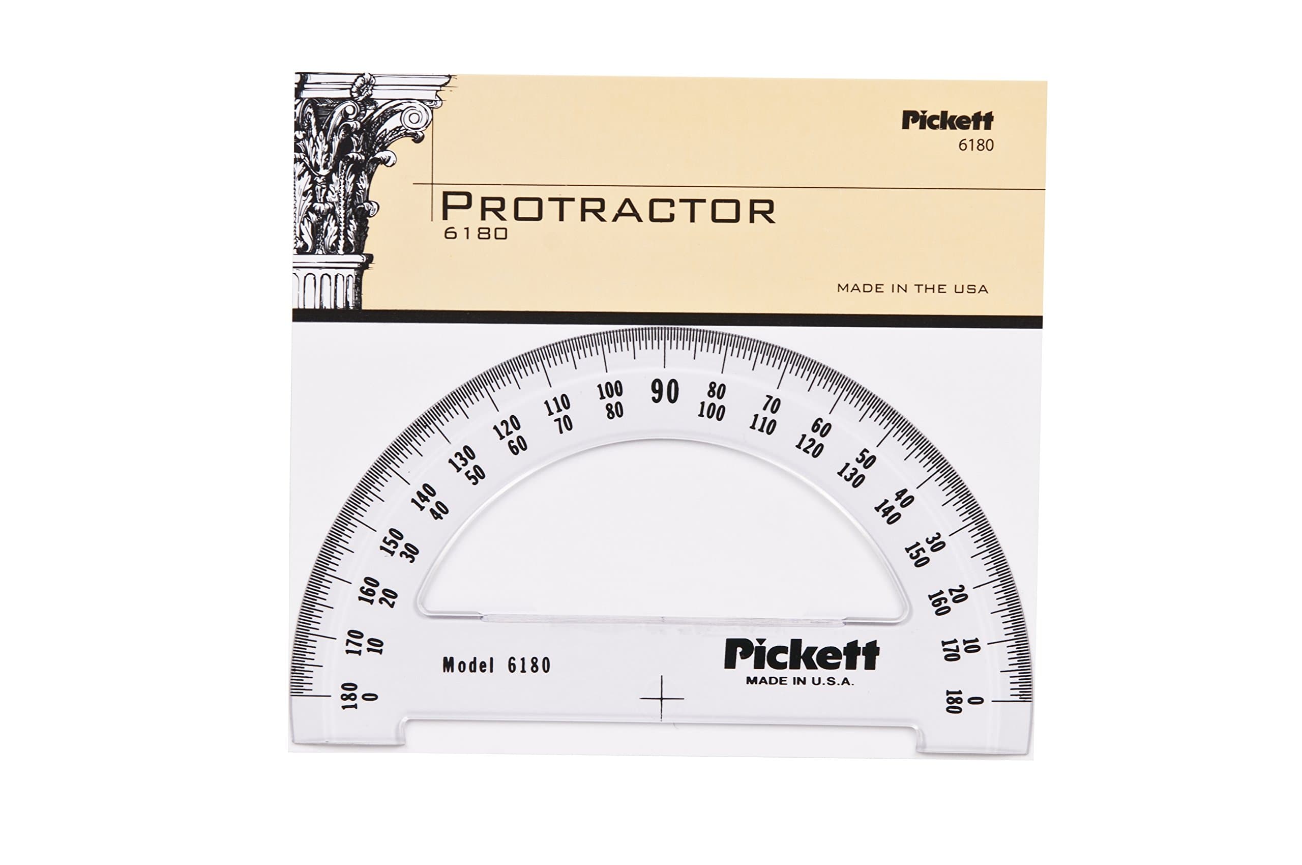Chartpak 6180 Protractor, Acrylic, 6" Ruler Edge, Transparent Tinted