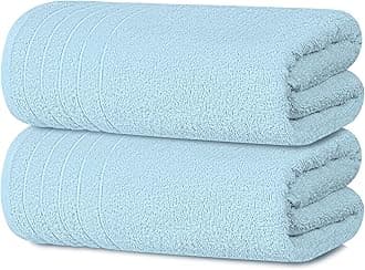 Tens Towels Pack of 2 Extra Large Bath Sheets 35 x 70 Inches, 100% Cotton, Larger & Lighter Weight, Quicker to Dry, Super Soft & Absorbent, Oversized Bath Towels, Sky Blue