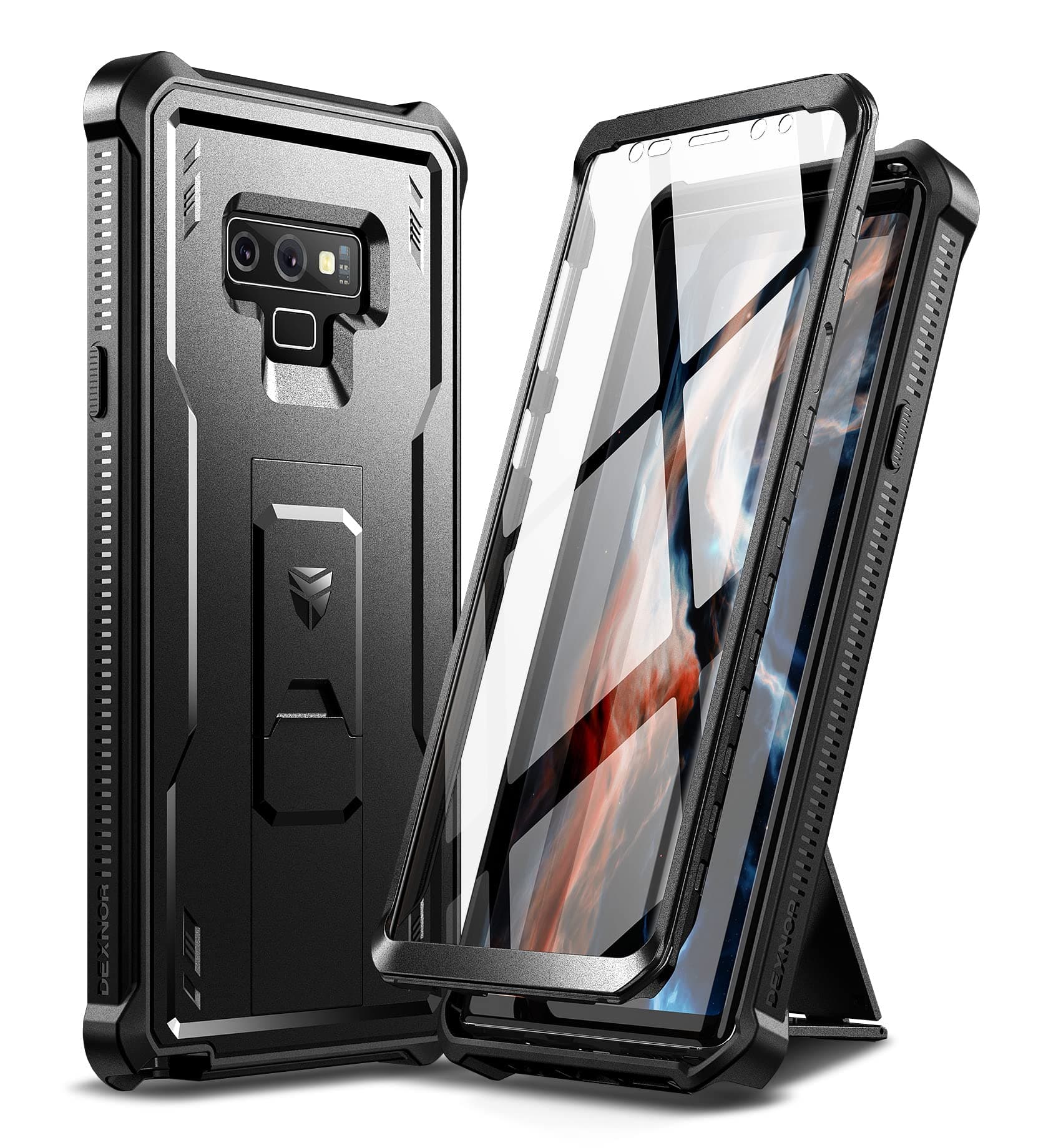 - Dexnor Full Body Case for Samsung Galaxy Note 9/6.4 inches, [Built in Screen Protector and Kickstand] Heavy Duty Military Grade Protection Shockproof Protective Cover for Galaxy Note 9,Black