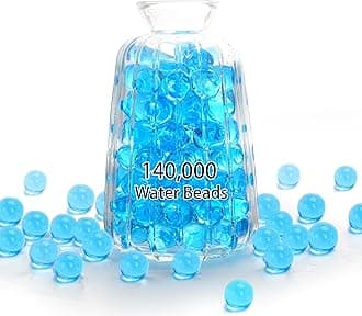 FALAMONBlue Clear Vase Filler, 140,000 Pieces Vase Filler Beads, Christmas Decoration, Wedding Centerpiece, Floating Candles, Planting, Floral Decorations