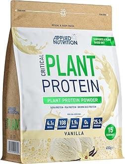 Applied Nutrition Critical Plant Protein - Vegan Protein Powder, Plant Based Supplement (450g - 15 Servings) (Vanilla)