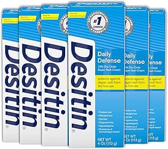 Desitin Daily Defense Baby Diaper Rash Cream with 13% Zinc Oxide Barrier Cream to Treat, Relieve & Prevent Diaper Rash, Hypoallergenic, Dye-, Phthalate- & Paraben-Free, 4 oz, 6 Pack