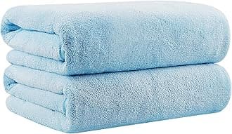 Orighty Bath Towels Set Pack of 2(27’’ x 54’’) - Soft Feel Bath Towel Sets, Highly Absorbent Microfibre Towels for Body, Quick Drying, Microfibre Bath Towels for Sport, Yoga, SPA, Fitness - Blue