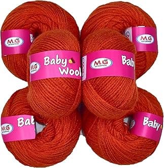100% Acrylic Wool Deep Salmon (10 pc) Baby Soft 4 ply Wool Ball Hand Knitting Wool/Art Craft Soft Crochet Hook Yarn, Needle Knitting Yarn Thread Dye O N O PP