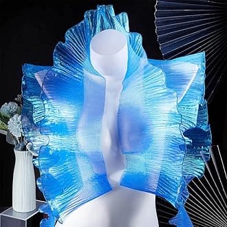 GORGECRAFT 10 Yards Ruffled Lace Trims Organza Pleated Lace Fabric Trim Tulle Chiffon Trimmings Decorative Applique for Sewing DIY Wedding Dress Craft Home Decor, Cornflower Blue