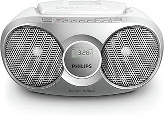Philips portable CD player/digital FM, dynamic bass boost, audio input/radio CD Philips AZ215B/12, AZ215S/12, silver
