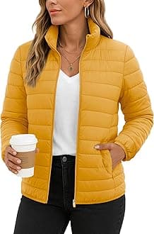 TACVASEN Women's Puffer Jackets Quilted Packable Puffy Coats Lightweight Winter Warm Zip Up Down Jacket Stand Collar
