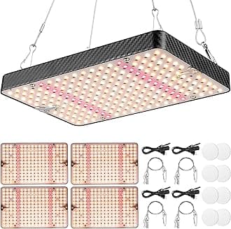 Grow Lights (4 Pack), Hanging Grow Lights for Indoor Plants, 200W UV-IR Full Spectrum Led Grow Light for Seedling Veg and Bloom