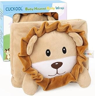 Baby Colic and Gas Relief, Heated Tummy Wrap for Newborns Belly Relief by Soothing Warmth, Baby Heating Pad Swaddling Belt Relief & Soothe Gas, Colic and Upset Stomach in Babies and Toddlers (Lion)