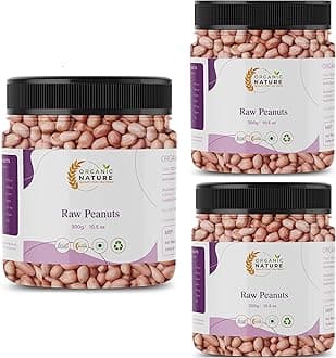 ORGANIC NATURE Raw Peanuts Jumbo Size Raw Peanut Desi Singdana Pack of 3 of 250 Grams Total 750 Grams Whole Groundnut Mungfalli dana Pure Sabut Mungfalli Jar Pack