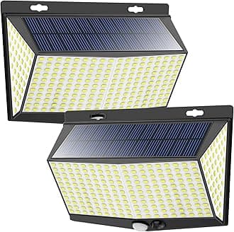 288 LED Solar Lights Outdoor Motion Sensor with 3 Lighting Modes, 270° Wide Angle Lighting, IP65 Waterproof. Wireless Security Solar Powered Flood Lights for Outside Fence Wall Yard(6500K, 2 Pack)