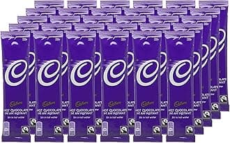 CadburyInstant Hot Chocolate Fairtrade (28g), great for home use, office, work, shared kitchens and students, Pack of 30