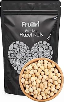Fruitri Premium Crunchy Turkish Hazelnut Nuts - 500g, Raw Hazel Nuts for Snacking & Baking, Jumbo Size, Healthy Nuts Packed with Nutrients, Raw & Dehulled For Making Chocolate Spread, Dry Fruits