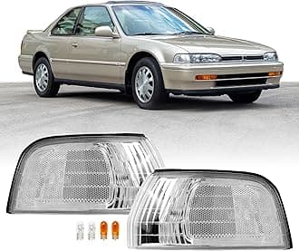 USR 92-93 Accord Corner Light – Front Turn Signal Corner Lamps (Left + Right) Pair - Compatible with 1992-1993 Honda Accord 2 Door Coupe and 4 Door Sedan All Models/Trims (CLEAR CORNER LIGHTS)
