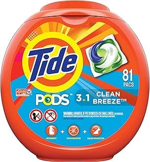 Tide PODS Laundry Detergent Soap PODS, High Efficiency (HE), Clean Breeze, 81 countGreenCircle Certified: Certified Energy Savings