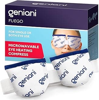 GENIANI Microwave Heated Warm Compress for Dry, Tired Eyes, Effective Moist Heat Eye Mask - (Pack of 1, White)