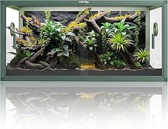 Phailozoo 50 Gallon Bearded Dragon Tank, Reptile Enclosure for Easy Maintenance, Front Opening Reptile Tank with Top Screen Ventilation & Glass Sliding Door 36''x18''x18''