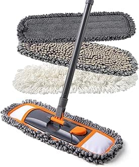 Mops for Floor Cleaning with 3 Different Washable Mop Pads and Extendable 55” Long Handle, Multifunction Dust Mop for Hardwood,Marble,Tile Floor Mopping