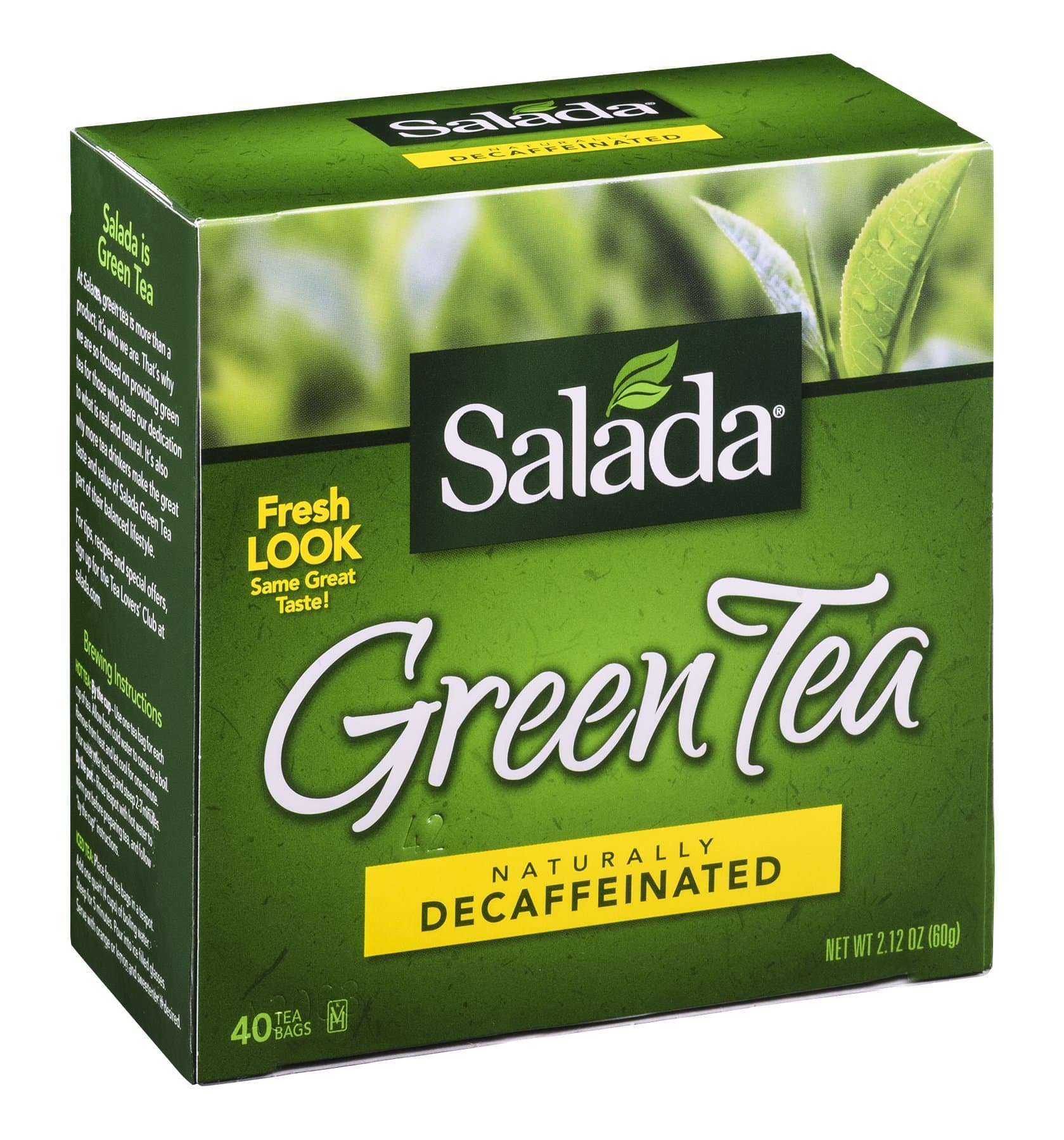 Salada Decaffeinated Green Tea, 40-Count Boxes (Pack of 6)