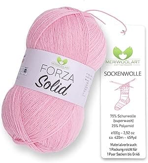 MeriWoolArt® Sock Wool 4-Ply - 100 g Merino Wool Yarn for Knitting & Crocheting, 75% Virgin Wool (Superwash), 25% Polyamide, 420 m - Ideal for Socks for Men and Women, Sweaters & Cardigans 4635