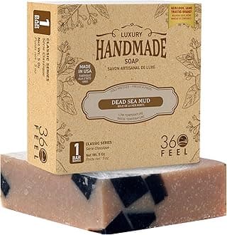 Dead Sea Mud Soap - Made in the USA - Castile Handmade, All Natural, Cold Processed - Infused with Dead Sea Mud to Soothe and Calm the Skin - Rich, Creamy Lather (5 oz)