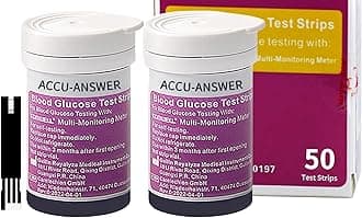 ACCU-Answer Blood Glucose Test Strips, 50 Count, for Multi-Monitoring Meter, Self-Testing