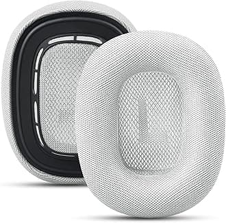 G GVOEARS Premium Replacement Ear Cushions for Apple AirPods Max Headphone, Protein Leather Memory Foam Earpads (Leather-White)