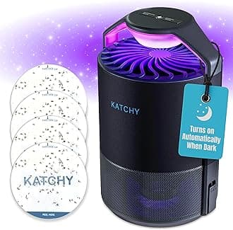 Automatic Indoor Insect Trap - Self-Activating Killer for Mosquitos, Gnats, Moths, Fruit Flies - Non-Zapper Traps for Inside Your Home - Catch Insects with Suction, Bug Light & Sticky Glue