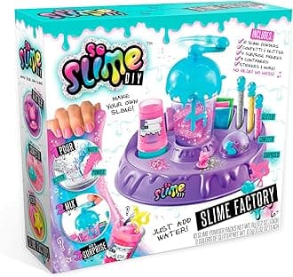 So Slime DIY Slime Factory Kit by Canal Toys – Make 10 Colorful Slimes – Just Add Water, No Glue or Mess – Includes Glitter, Confetti & Surprise Figures – Fun Slime Making Kit for Kids Ages 6+