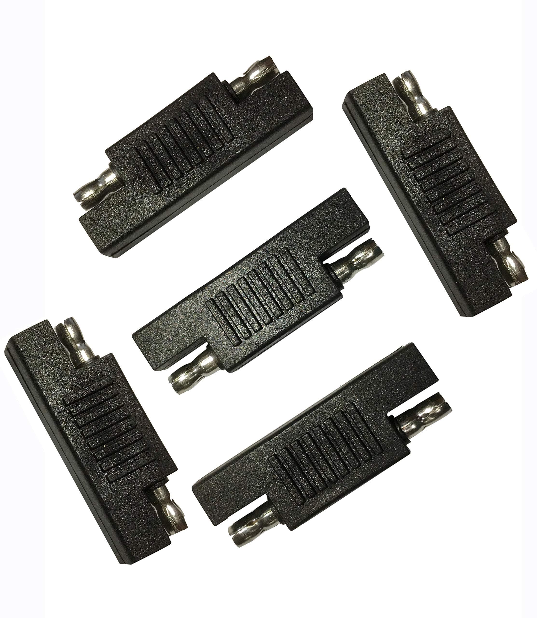 SAE Polarity Reverse Adapter Connectors for SAE to SAE Quick Disconnect Extension Cable, Solar Panel Battery Power Charger and Maintainer-5Pack