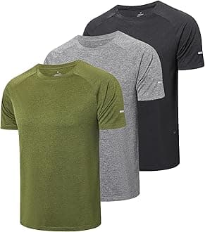 Gaiatiger3 Pack Mens T-Shirts Quick Dry Short Sleeve T-Shirts Moisture Wicking Active Athletic Running Tops Men Work Shirts